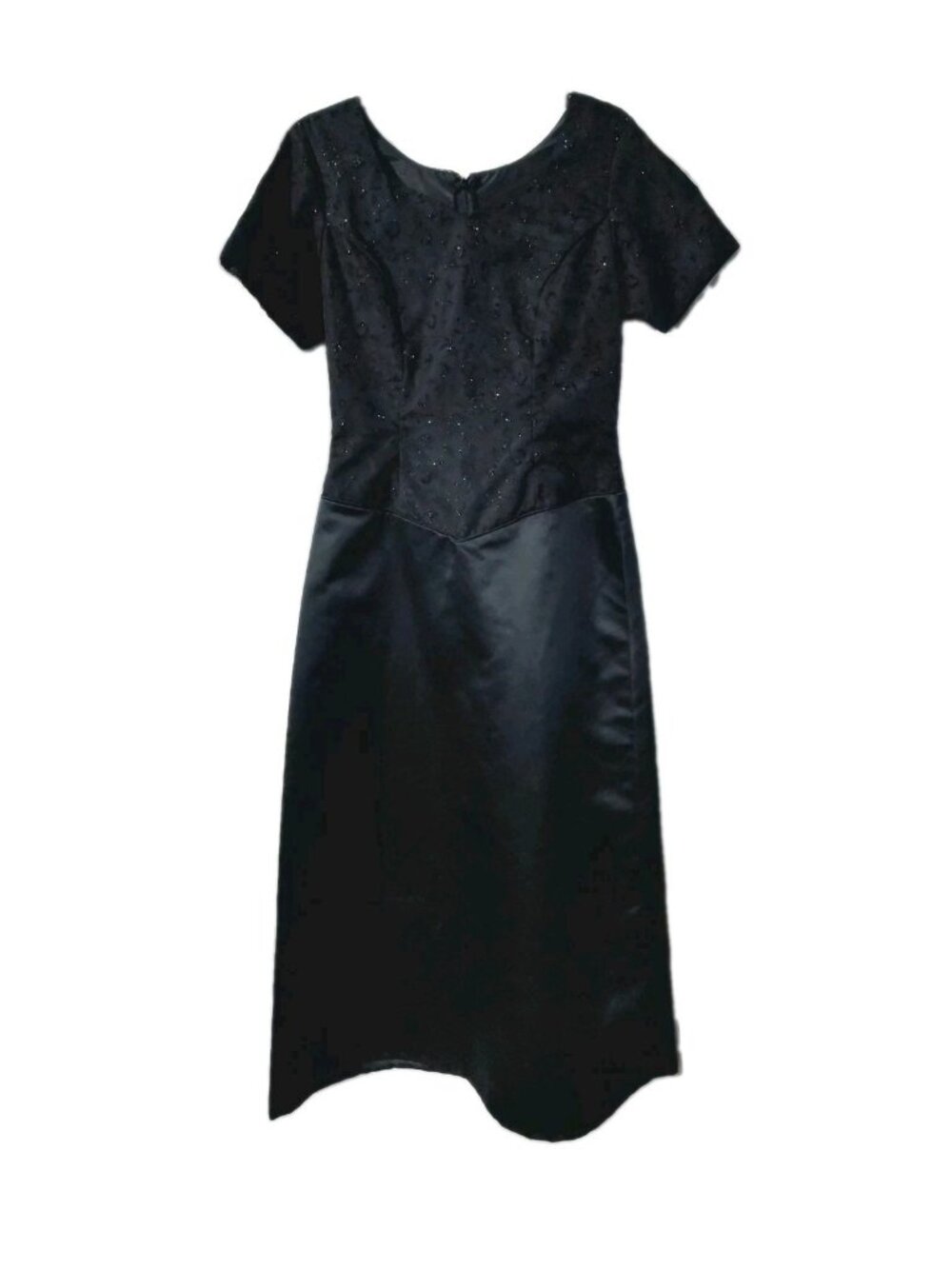Simco Dress Size 8 Black Length 54" Sequined Top